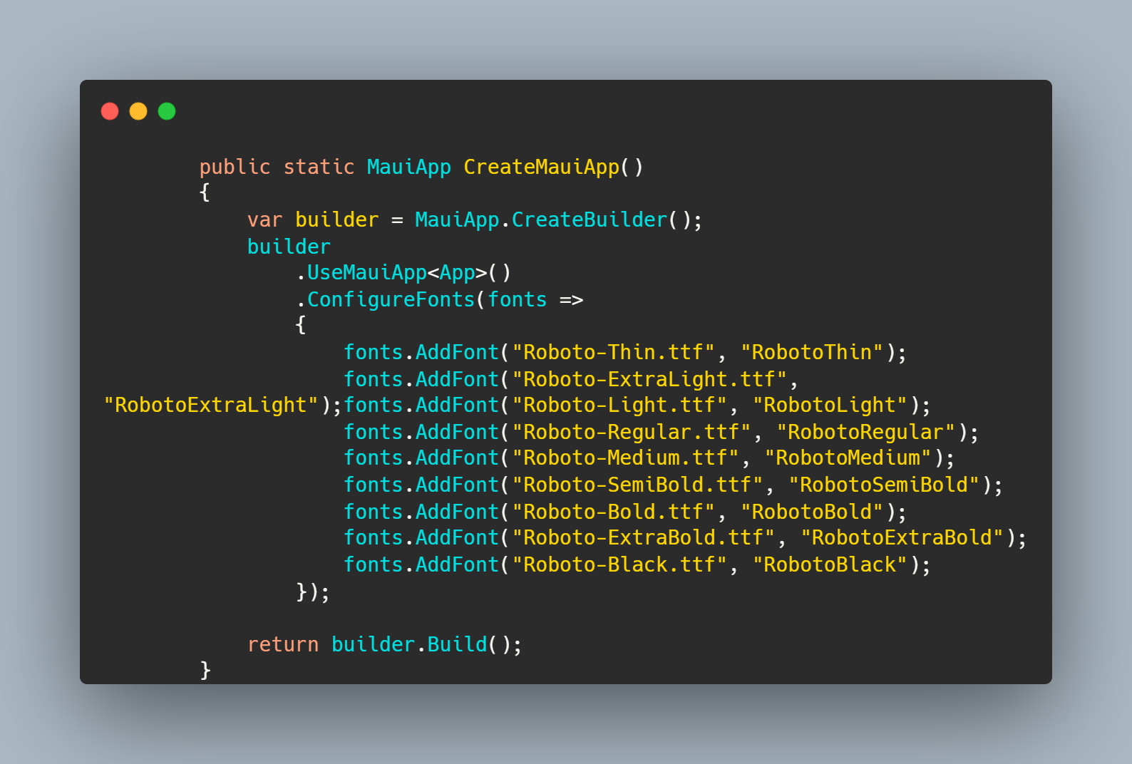 Register Roboto Fonts